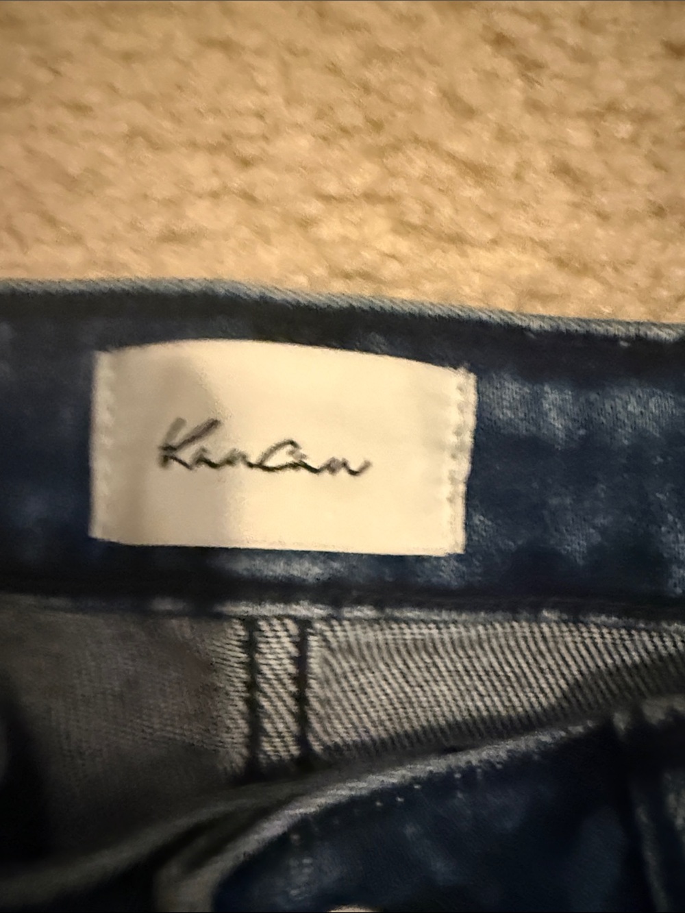 KanCan Dark Blue Flare Jeans with Raw Hem - Picture 3 of 4